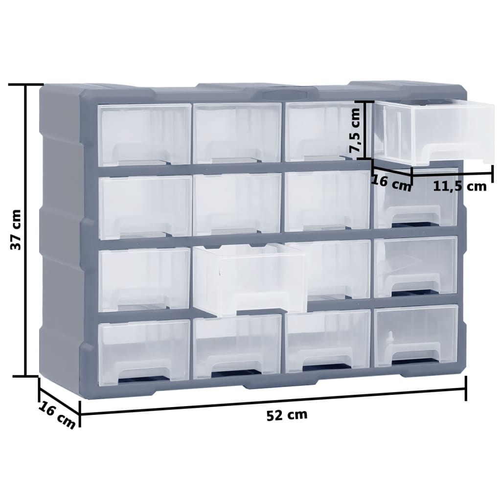 Organiser cabinet with measurements