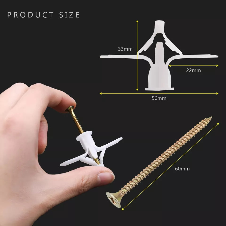 Plasterboard fixings size 