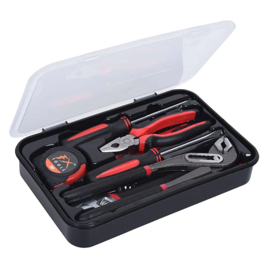 FX Tools 9-piece DIY tool set in storage box front view 